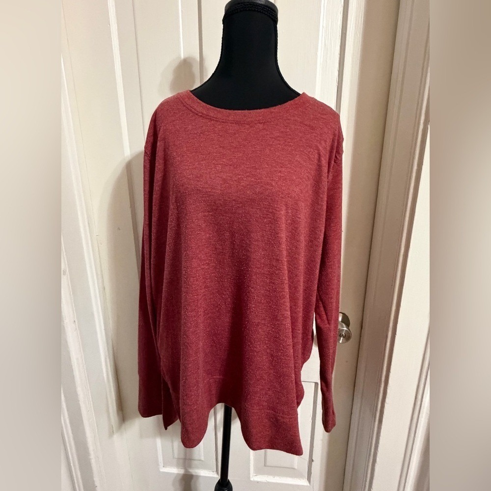 Sonoma Women's Burgundy Long Sleeve Top, Womens XL soft winter‎